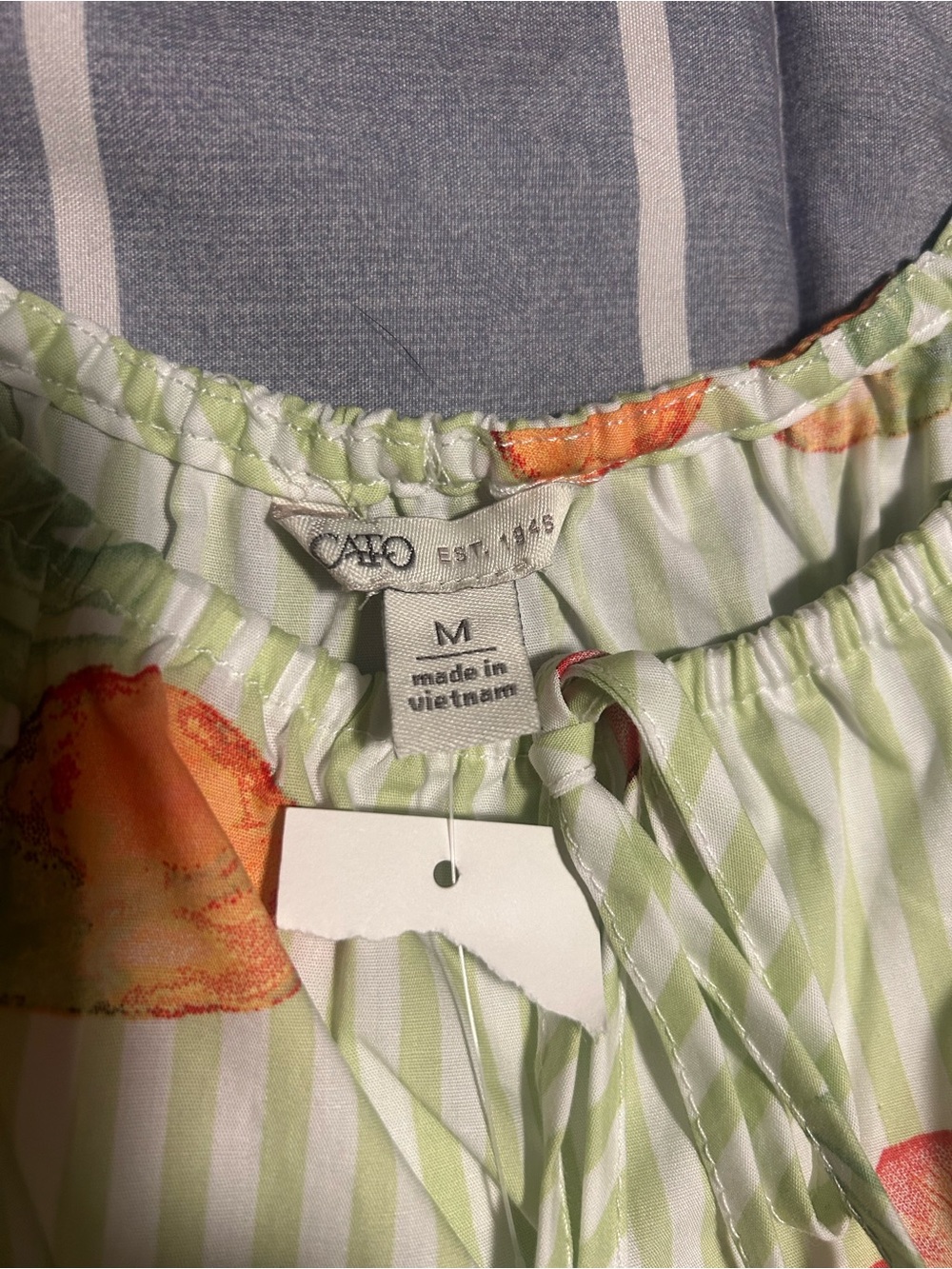 Cato Light Green Fruit-Print Smocked Tank - Picture 2 of 5